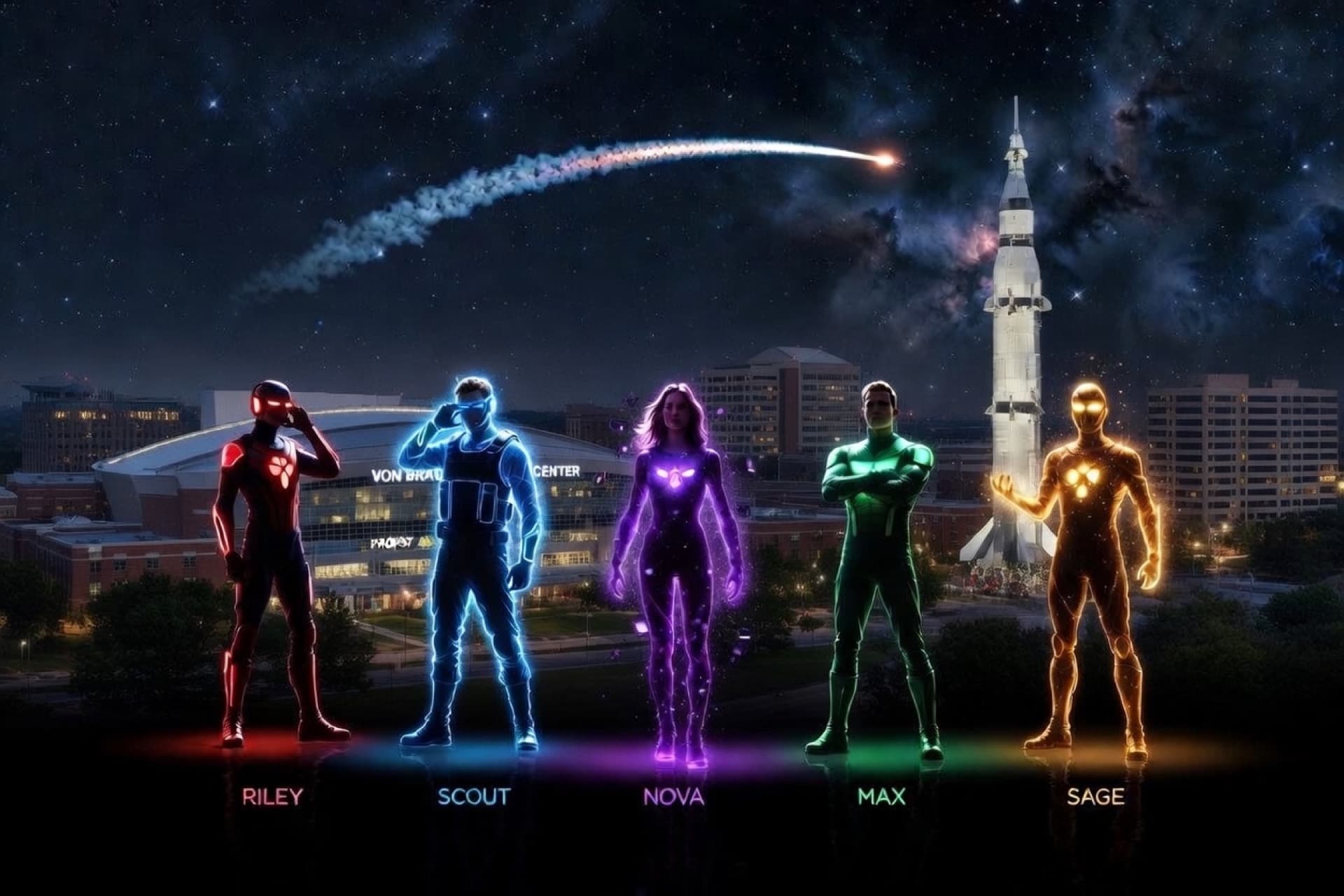 HSVAGI AI Crew — Riley, Scout, Nova, Rocky, and Sage — AI agents for Huntsville businesses